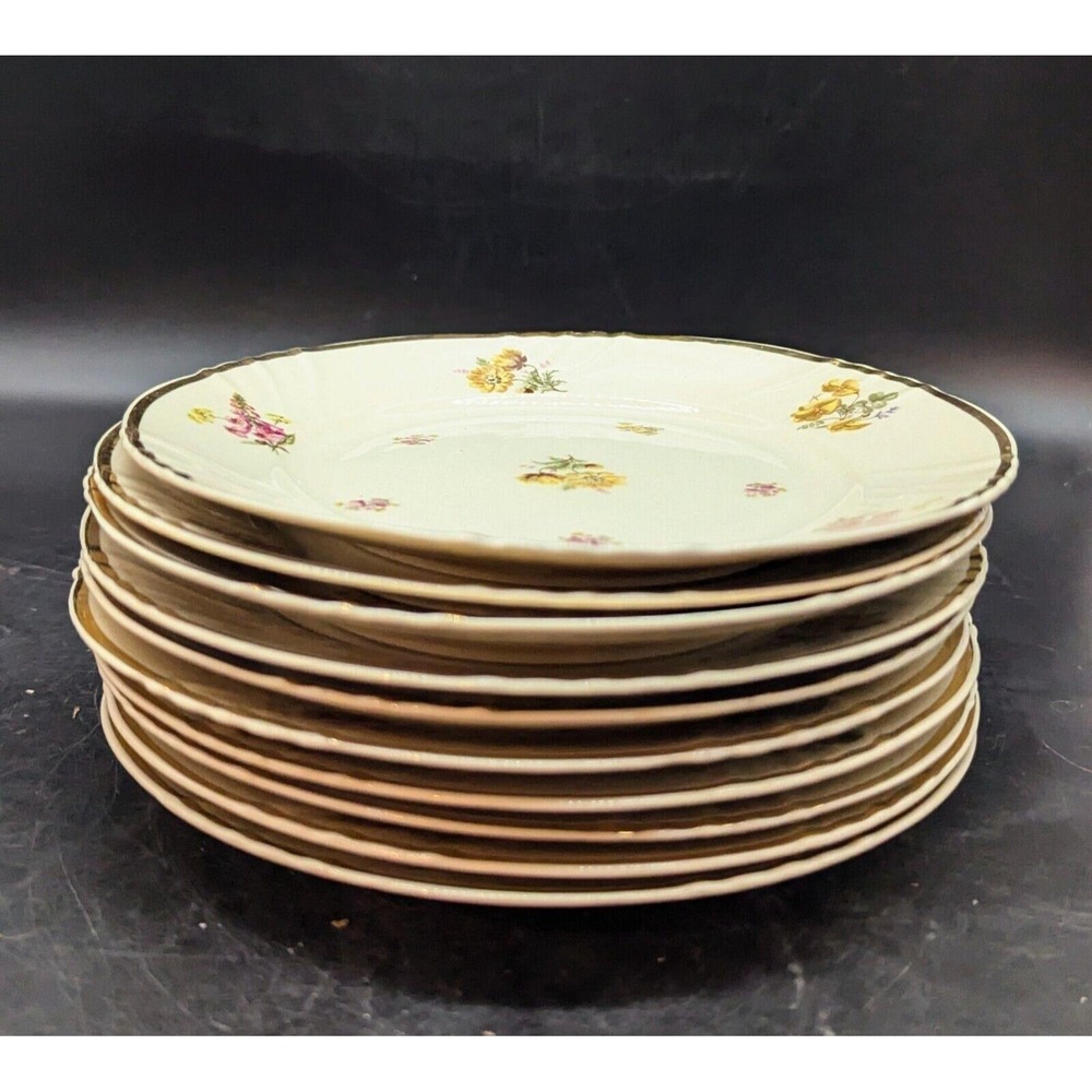 Set/10 Vintage Arabia Of Finland Rosita Salad Dessert Plate Flower Floral 8"